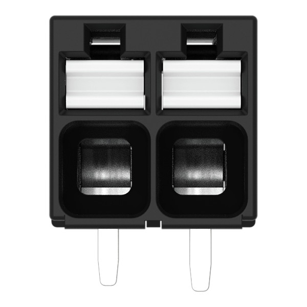 Borne pour circuits imprimés thr bouton-poussoir 1,5mm² pas3.5mm 2 pôles, noir