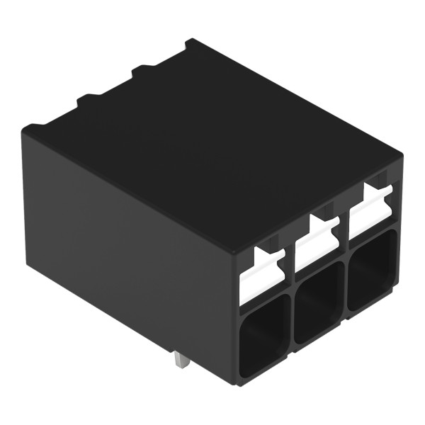 Borne pour circuits imprimés thr bouton-poussoir 1,5mm² pas3.5mm 3 pôles, noir