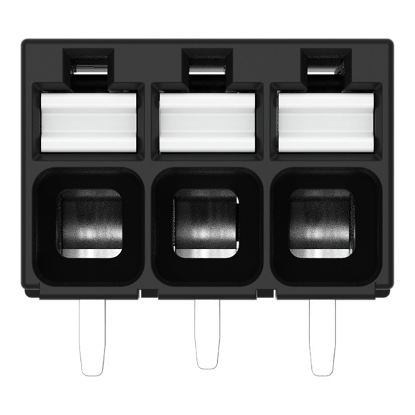 Borne pour circuits imprimés thr bouton-poussoir 1,5mm² pas3.5mm 3 pôles, noir