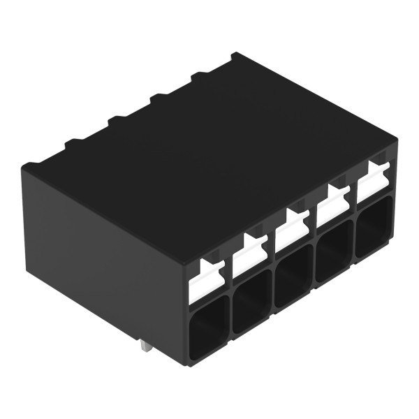 Borne pour circuits imprimés thr bouton-poussoir 1,5mm² pas3.5mm 5 pôles, noir