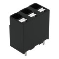 Borne pour circuits imprimés thr bouton-poussoir 1,5mm² pas 5mm 3 pôles, noir