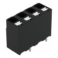 Borne pour circuits imprimés thr bouton-poussoir 1,5mm² pas 5mm 4 pôles, noir