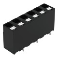 Borne pour circuits imprimés thr bouton-poussoir 1,5mm² pas 5mm 6 pôles, noir