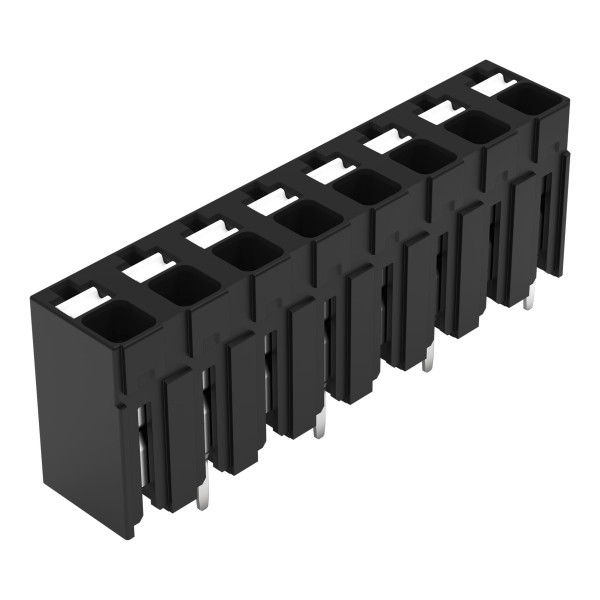 Borne pour circuits imprimés thr bouton-poussoir 1,5mm² pas 5mm 8 pôles, noir