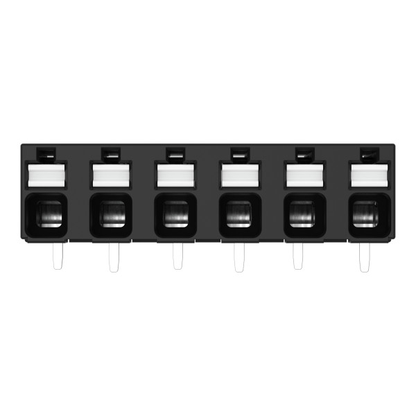 Borne pour circuits imprimés thr bouton-poussoir 1,5mm² pas 5mm 6 pôles, noir