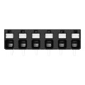 Borne pour circuits imprimés thr bouton-poussoir 1,5mm² pas 5mm 6 pôles, noir