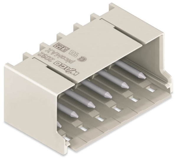 Connecteur mâle tht 1.4 mm ø solder pin coudé, gris clair