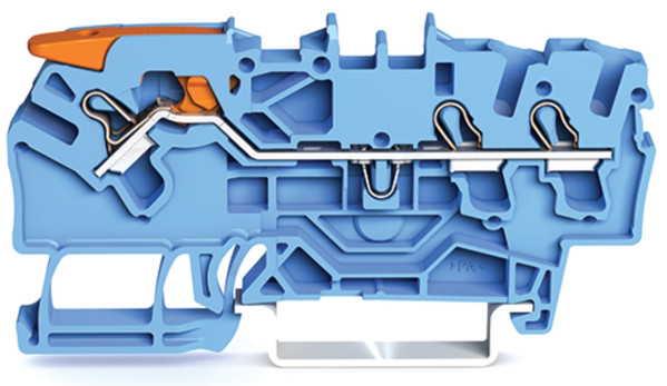 Borne de passage pour 3 conducteurs avec levier et push-in cage clamp' 2,5mm², b