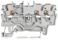 Borne de passage pour 3 conducteurs avec poussoir 1mm², gris