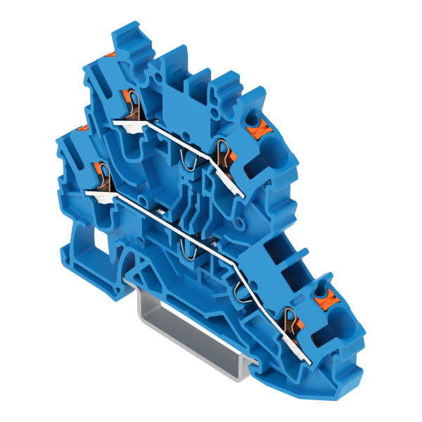 Topjob's borne 2 étages à poussoir 2,5 (4) mm² / bleu-bleu