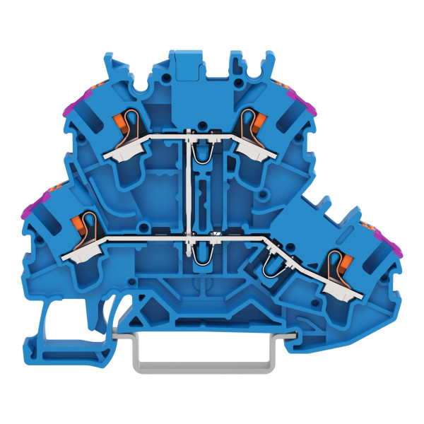 Topjob's borne 2 étages à poussoir pontés 2,5 (4) mm² / bleu