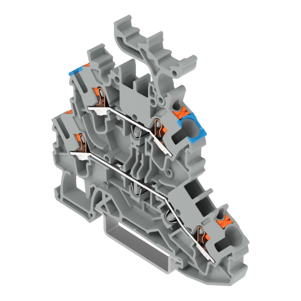 Topjob's borne 2 étages à poussoir 2,5 (4) mm² / gris-bleu / support