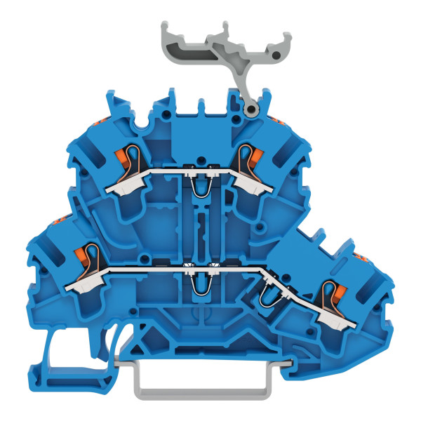 Topjob's borne 2 étages à poussoir 2,5 (4) mm² / bleu-bleu / support