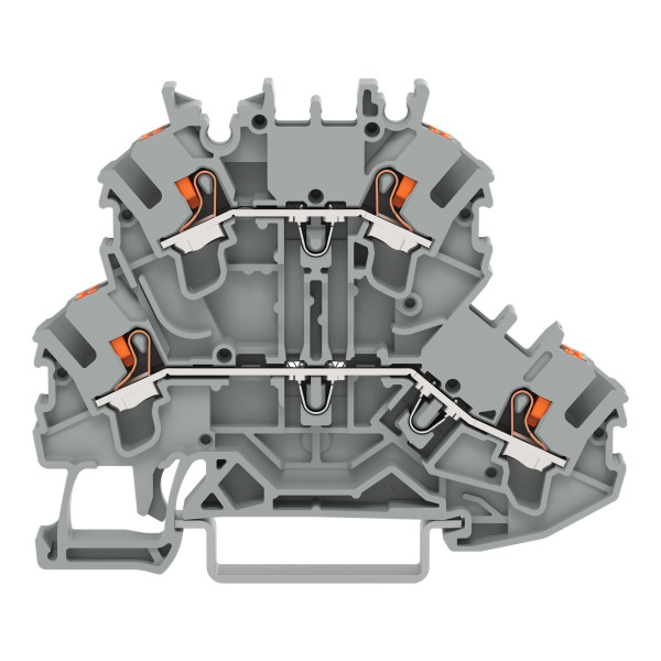 Topjob's borne 2 étages à poussoir 2,5 (4) mm² / orange-orange / support