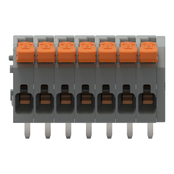 Borne pour circuits imprimés levier 1,5mm² pas3.5mm 7 pôles, gris