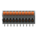 Borne pour circuits imprimés levier 1,5mm² pas3.5mm 10 pôles, gris