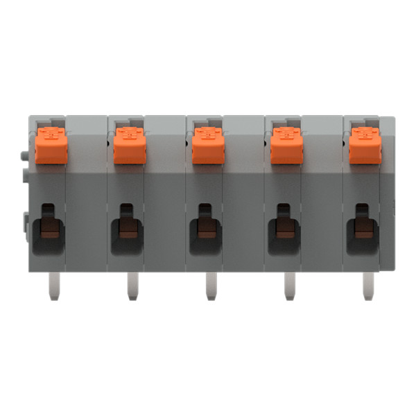 Borne pour circuits imprimés levier 1,5mm² pas7.5mm 5 pôles, gris