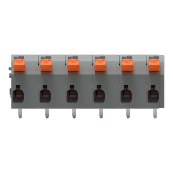 Borne pour circuits imprimés levier 1,5mm² pas7.5mm 6 pôles, gris