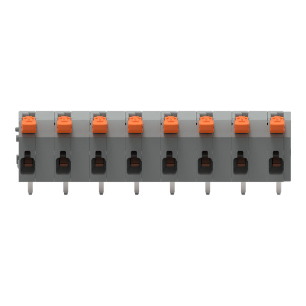 Borne pour circuits imprimés levier 1,5mm² pas7.5mm 8 pôles, gris