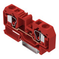 Borne de passage pour 2 conducteurs 10mm², rouge