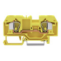 Borne de passage pour 2 conducteurs 10mm², jaune