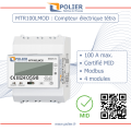 Compteur électrique modulaire Polier tétrapolaire 100 A certifié MID