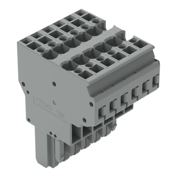 Connecteur femelle 2c, avec détrompeurs, 6 pôles /'r'=4 mm²