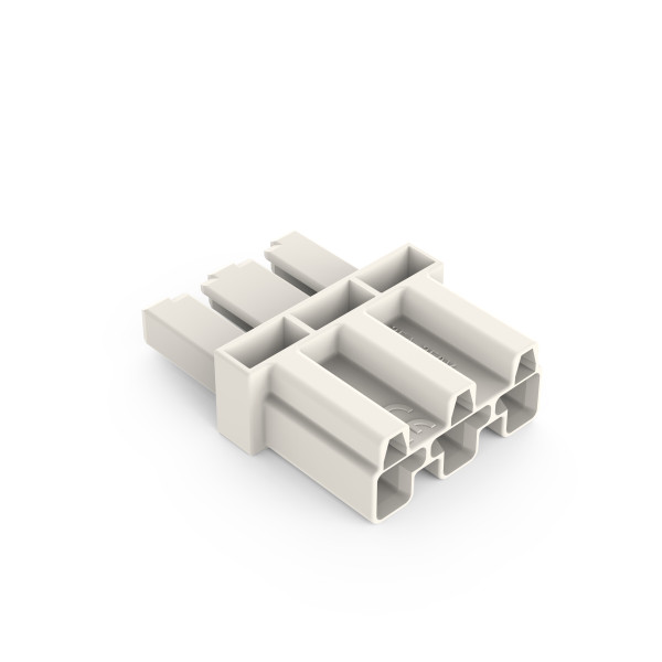 Dispositif d'accouplement blanc connecteurs 1 mâle / 1 femelle 3 pôles