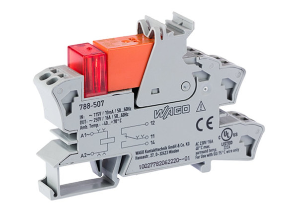 Embase avec relais h 15 mm 115 v ac - 1 rt - 16 a