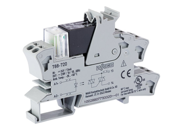 Embase avec ssr h 15 mm 24 v dc / 24 - 240 v - 1a