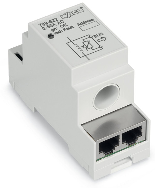 Capteur de courant 0-50a ac - modbus rs485- 2x rj45 alim 24vdc