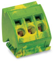 Bloc de barres collectrices de mise à la terre 16 mm² (3 pts) vert-jaune