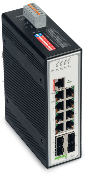 Switch ethernet administrable 8 ports 1000base-t - 4 slots sfp 1000