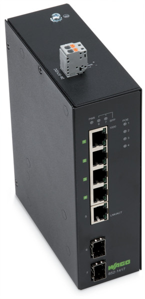 Switch ethernet eco 5 ports (4 poe+) 1000base-t - 2 slots sfp 1000