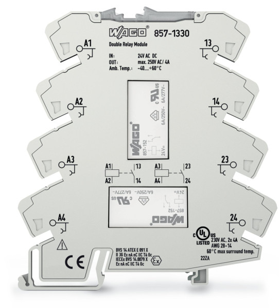 Relais a/1t/24v/250vac/6a/gris-clai