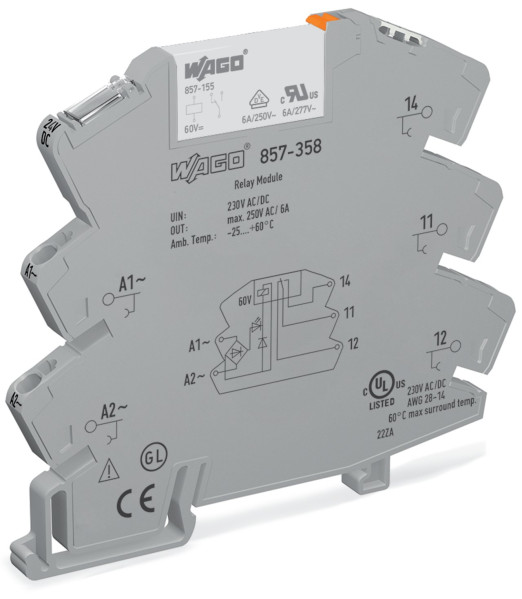 Module avec relais miniature enfichable 230 v ac/dc - 1 rt - 5 a