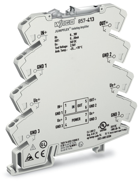 Amplificateur isolateur à réglage fixe 0-10 v / 0-20 ma