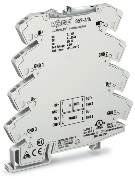 Amplificateur isolateur à réglage fixe 0-10 v / 4-20 ma