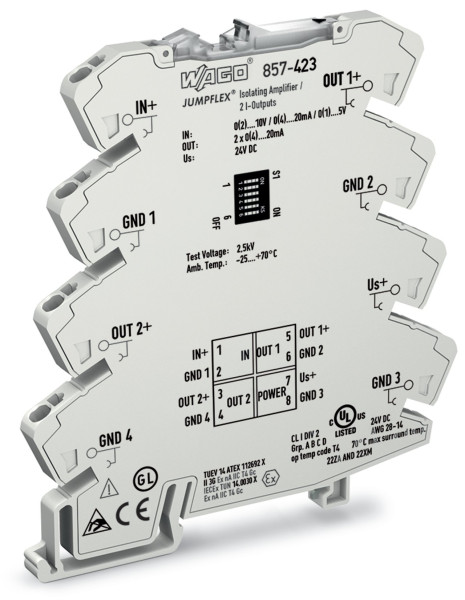 Doubleur de signal - 2 sorties en courant configurables 0(4)-20 ma