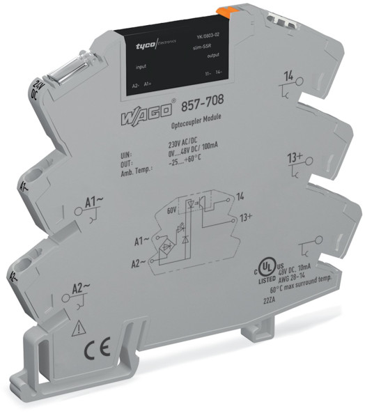 Module avec relais statique 230 v ac/dc / 0..48 v dc - 0.1 a