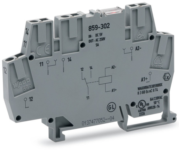 Borne avec relais miniature 1 rt, 48 vdc