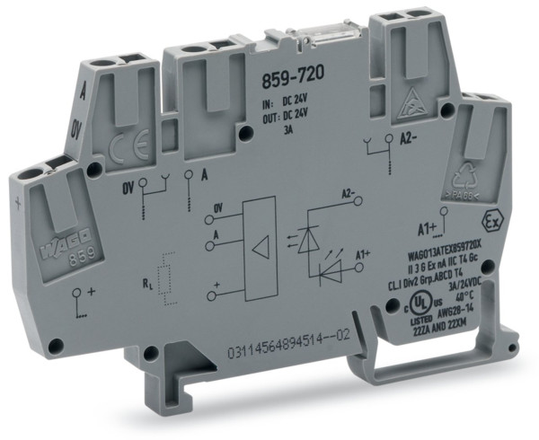 Borne avec optocoupleur 24 vdc 3a à commutation négative