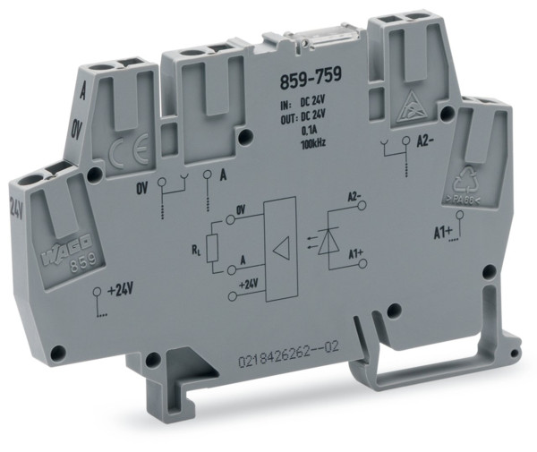 Borne optocoupleur 24 v dc / 24 v dc - 0.1 a - 100 khz