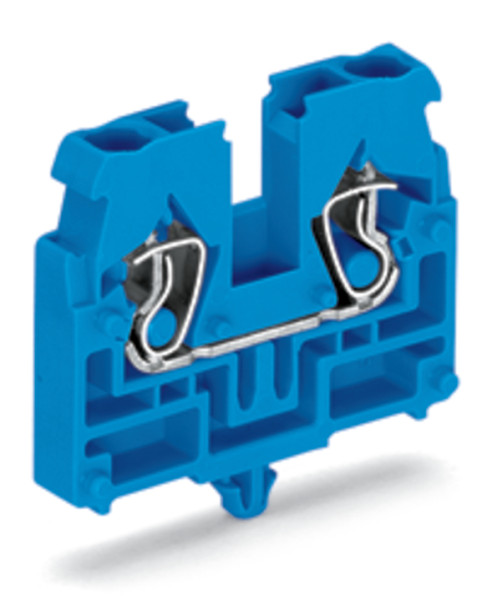 Borne centrale avec pied de fixation à encliqueter, 2c, bleu cage clamp compact