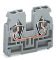 Borne centrale sans pied de fixation, 2c/ gris cage clamp compact