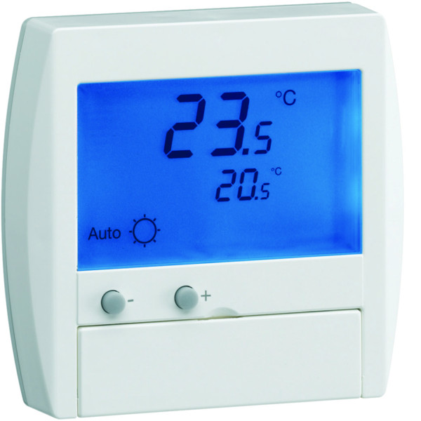 Thermostat ambiance digital semi-encastré chauf élec avec entrée fil pilote 230v