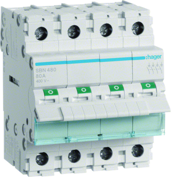 Interrupteur modulaire 4 pôles 80a