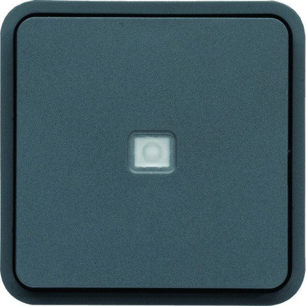 Cubyko poussoir 1o/1f lumineux associable gris ip55