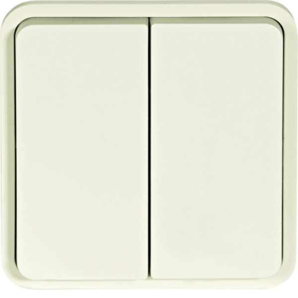 Cubyko double poussoir 1o/1f associable blanc ip55