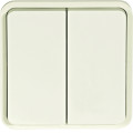 Cubyko double poussoir 1o/1f associable blanc ip55